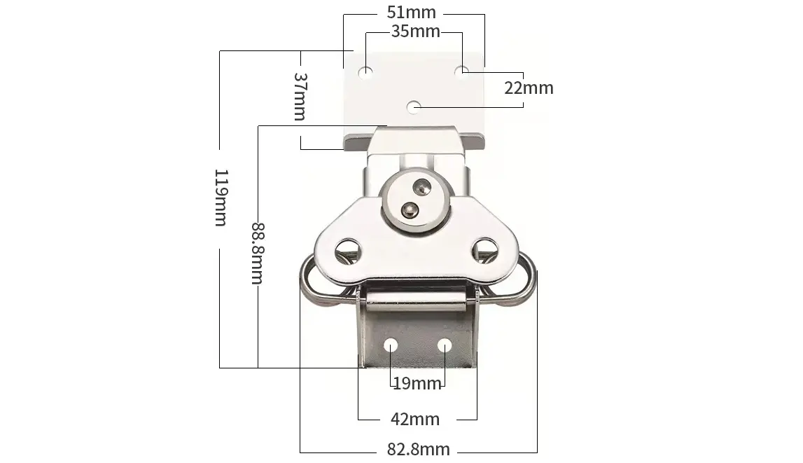 Zinc Butterfly latch with Hexagon center M810S (5)0t7